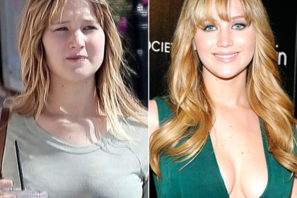 jennifer lawrence with and without makeup